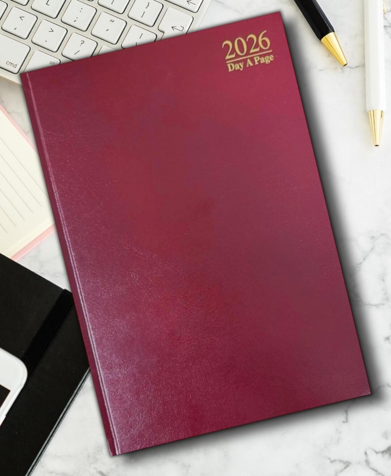 2026 Diary A5 Page A Day Diary Hardback Casebound Full Year Planner Organiser