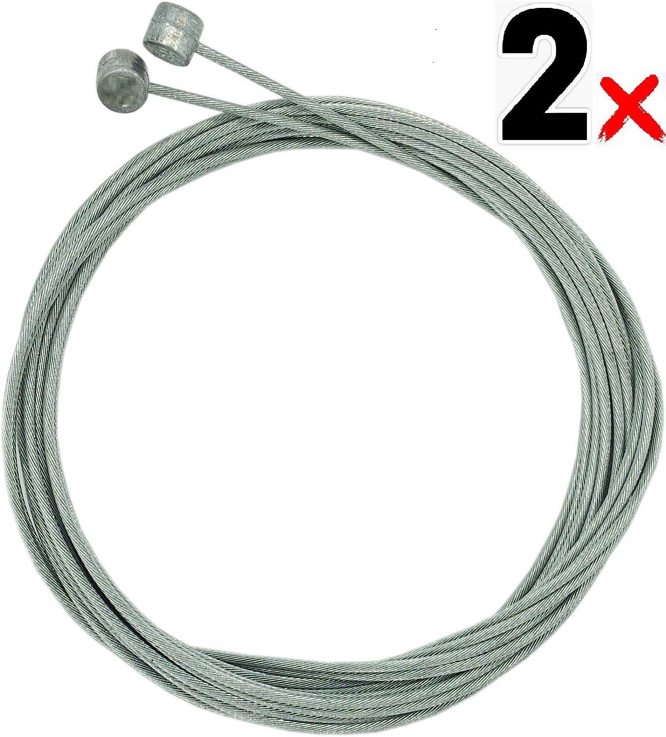 2Pcs Barrel Nipple Bike Brake Cable Inner Wire Set Galvanised Steel 2mt