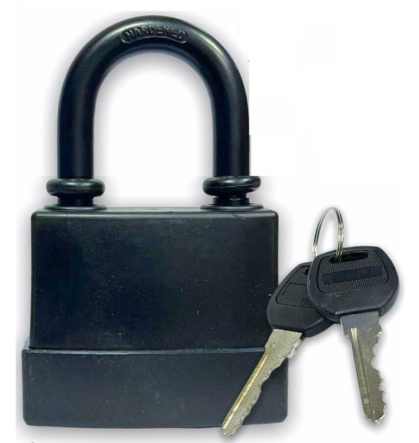 Heavy Duty Padlock Short Shackle 45mm Waterproof 2 keys Security Outdoor Shed UK