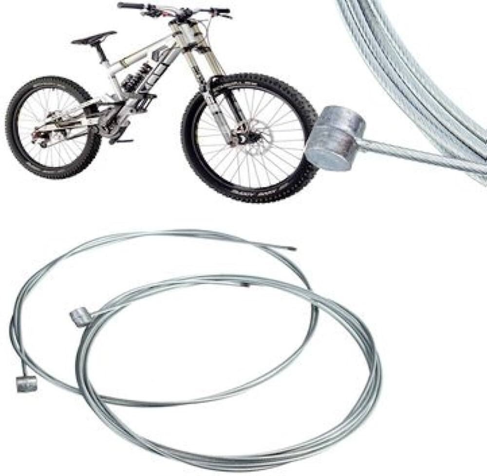 2Pcs Barrel Nipple Bike Brake Cable Inner Wire Set Galvanised Steel 2mt