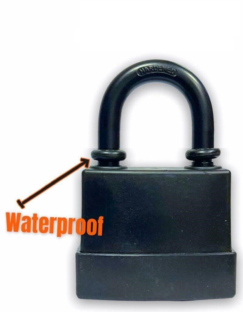 Heavy Duty Padlock Short Shackle 45mm Waterproof 2 keys Security Outdoor Shed UK