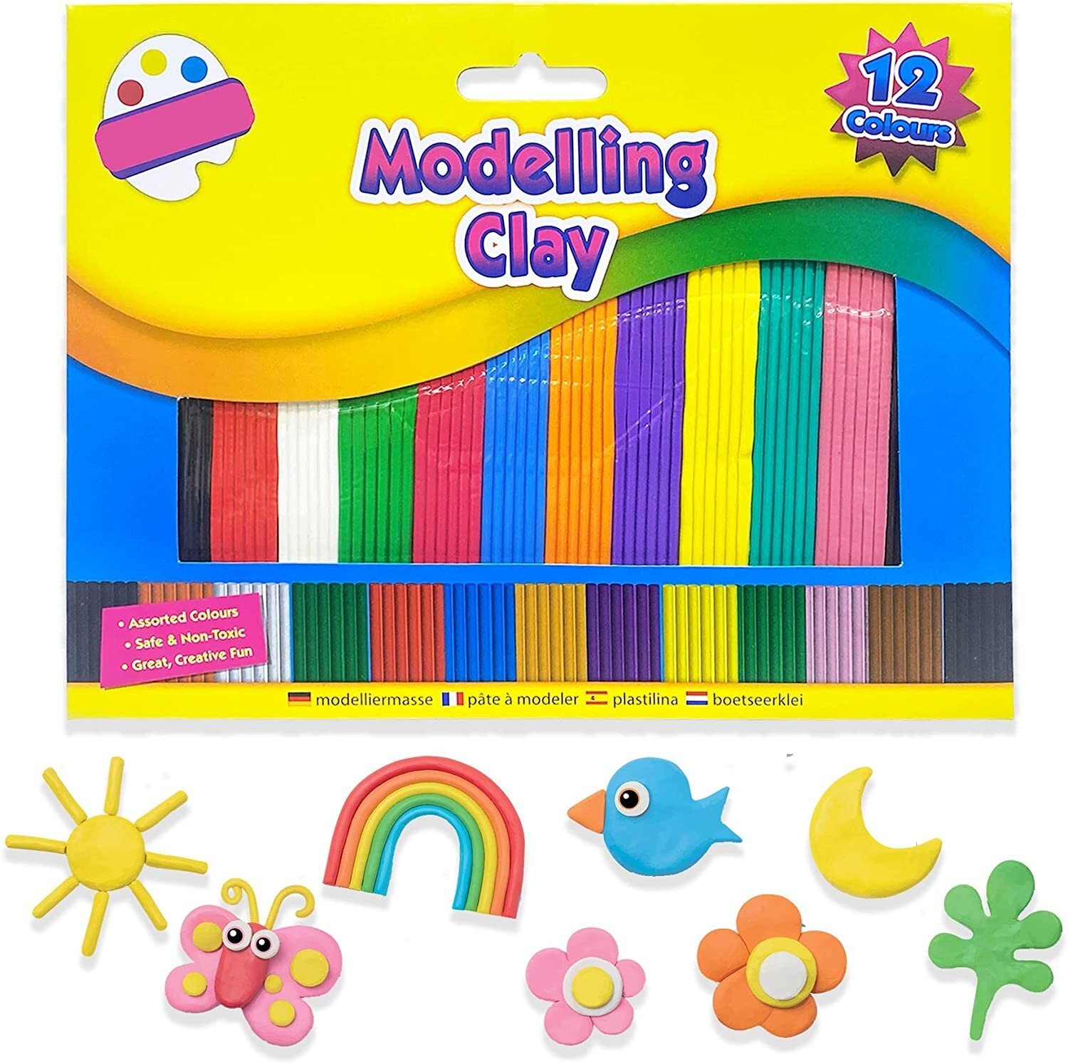 12 Colours Modelling Clay Strips for Children Kids Art Craft Plasticine Party