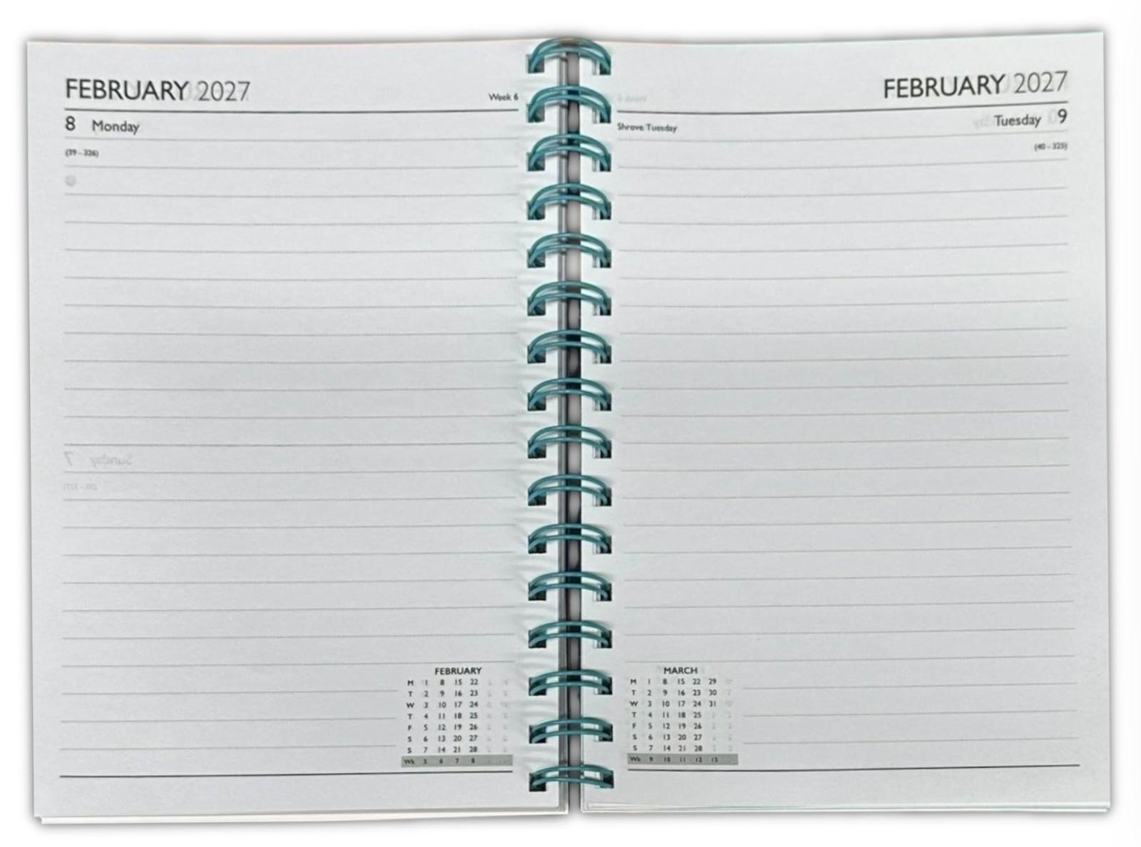 2026-2027 ACADEMIC A5 DAY A PAGE MID YEAR SPIRAL PP COVER STUDENT TEACHER DIARY
