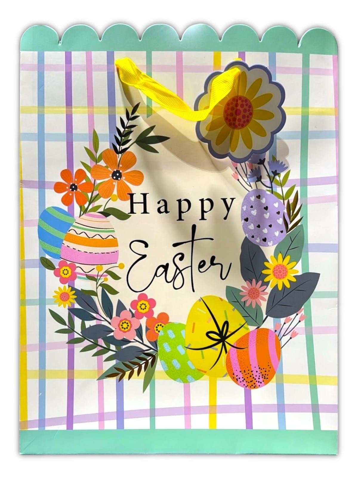 4 Pcs Large Easter Wreath Luxury Present Gift Bags Easter Egg Gift Bag with Tag