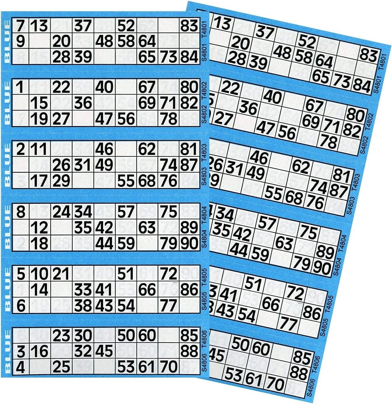 12 x Jumbo Bingo Flyers Tickets Pad Of 600 6 To View, All Colours 1-90 sheets