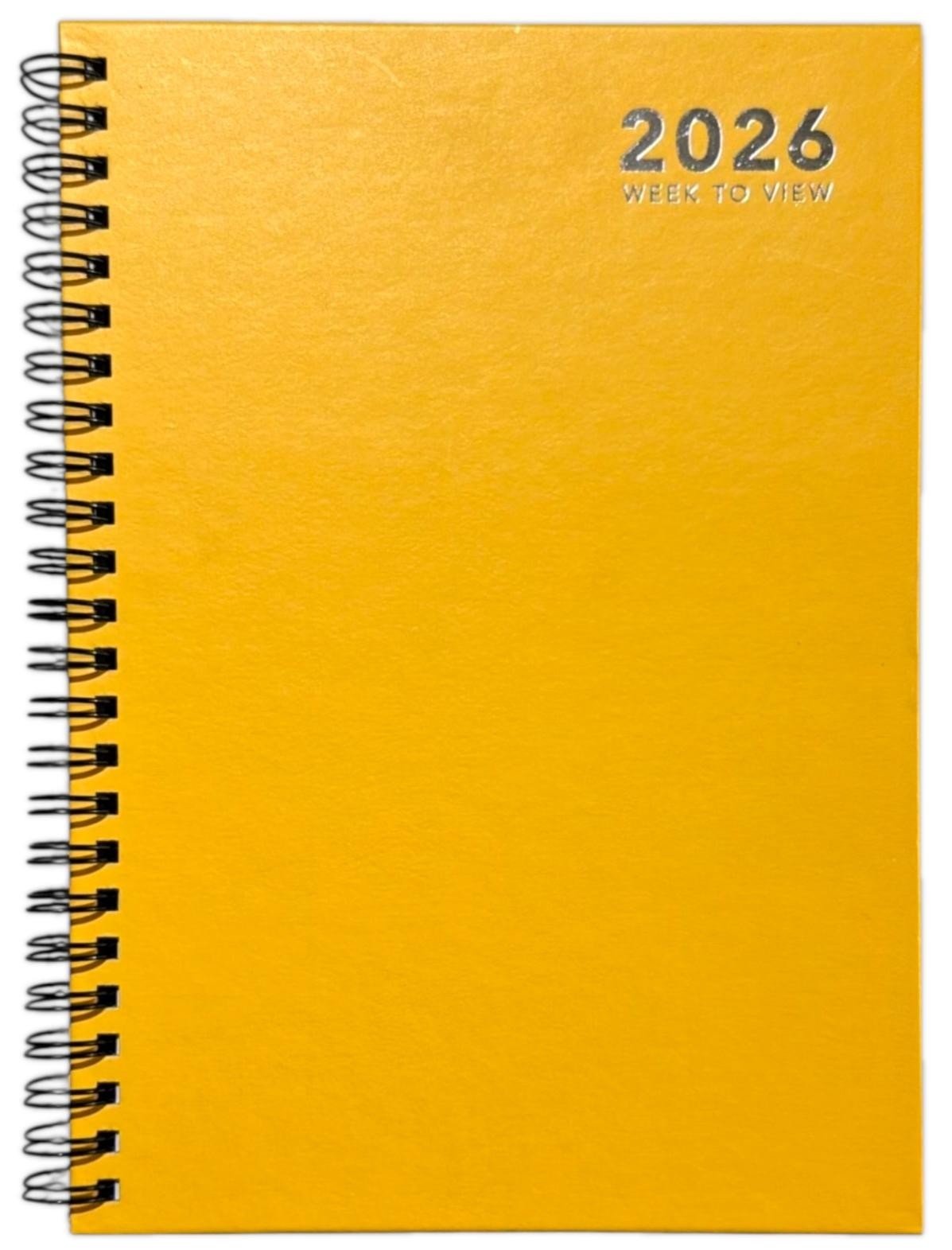 2026 A5 Week To View Diary Spiral Hardback Full Year Planner Desk Wiro Organiser