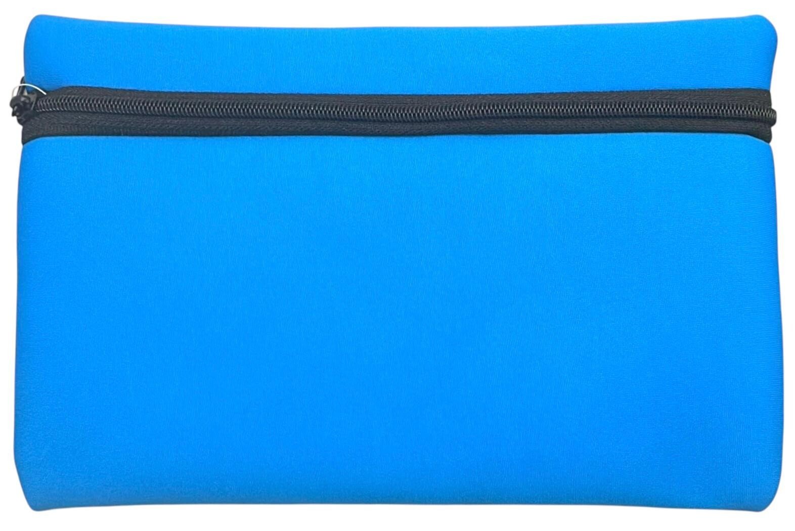 Plain School Pen Pencil Case Kids Junior Office Stationary Zip Neoprene Fabric