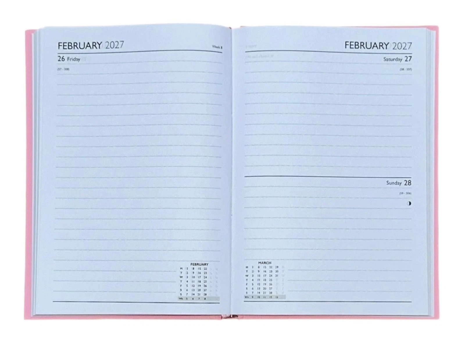 2026-2027 A5 Day to Page Academic Mid year Diary Student Teacher Office Diary
