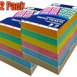 12 Pack Books of Cloakroom Raffle Tombola Draw Tickets Numbered 1 – 1000 NEW