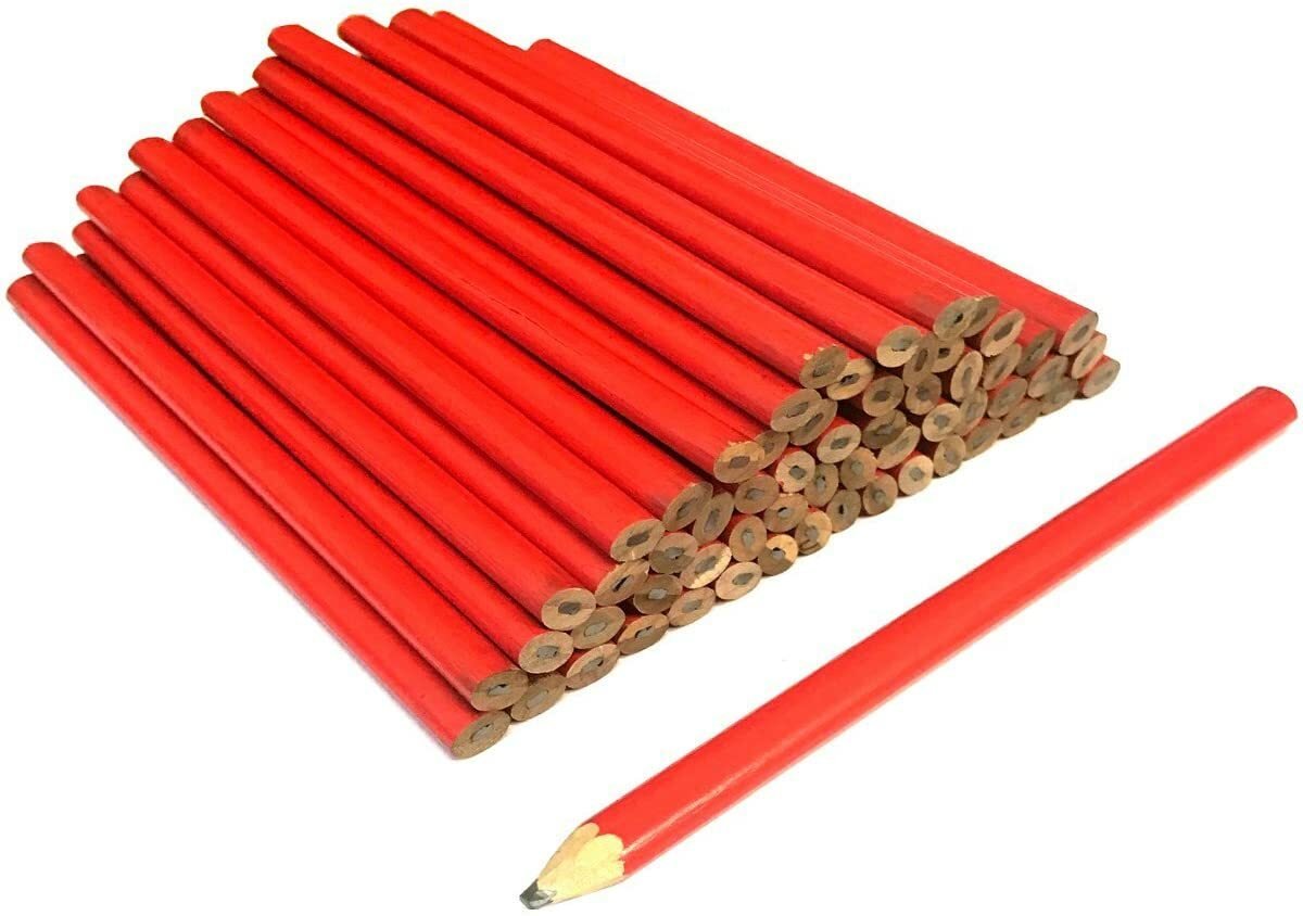 (PACK OF 12) Oval Carpenters Pencils Builders Joiners Wood Working Marker Pencil