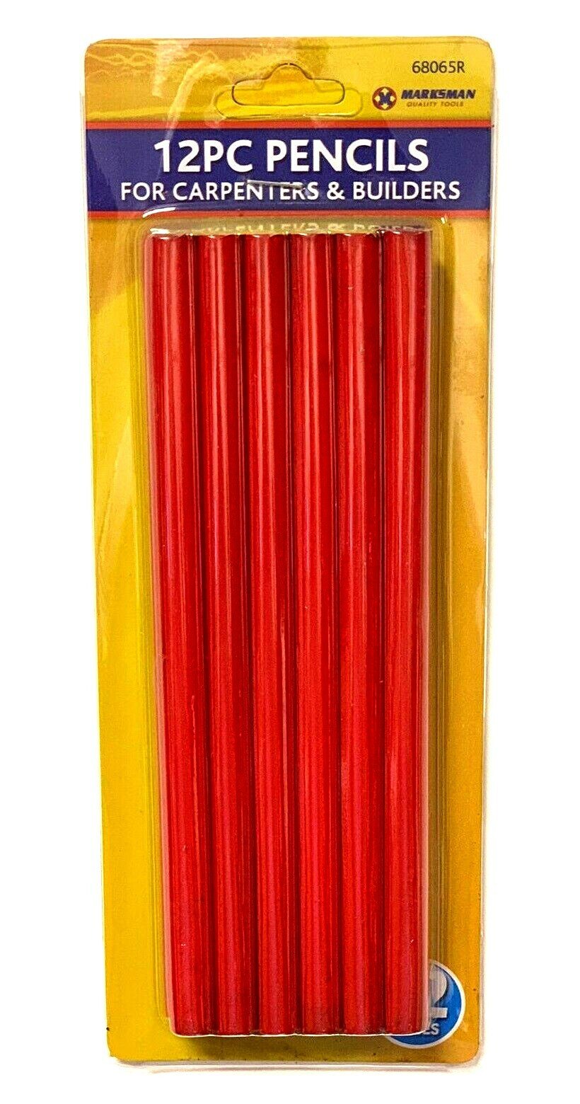 (PACK OF 12) Oval Carpenters Pencils Builders Joiners Wood Working Marker Pencil