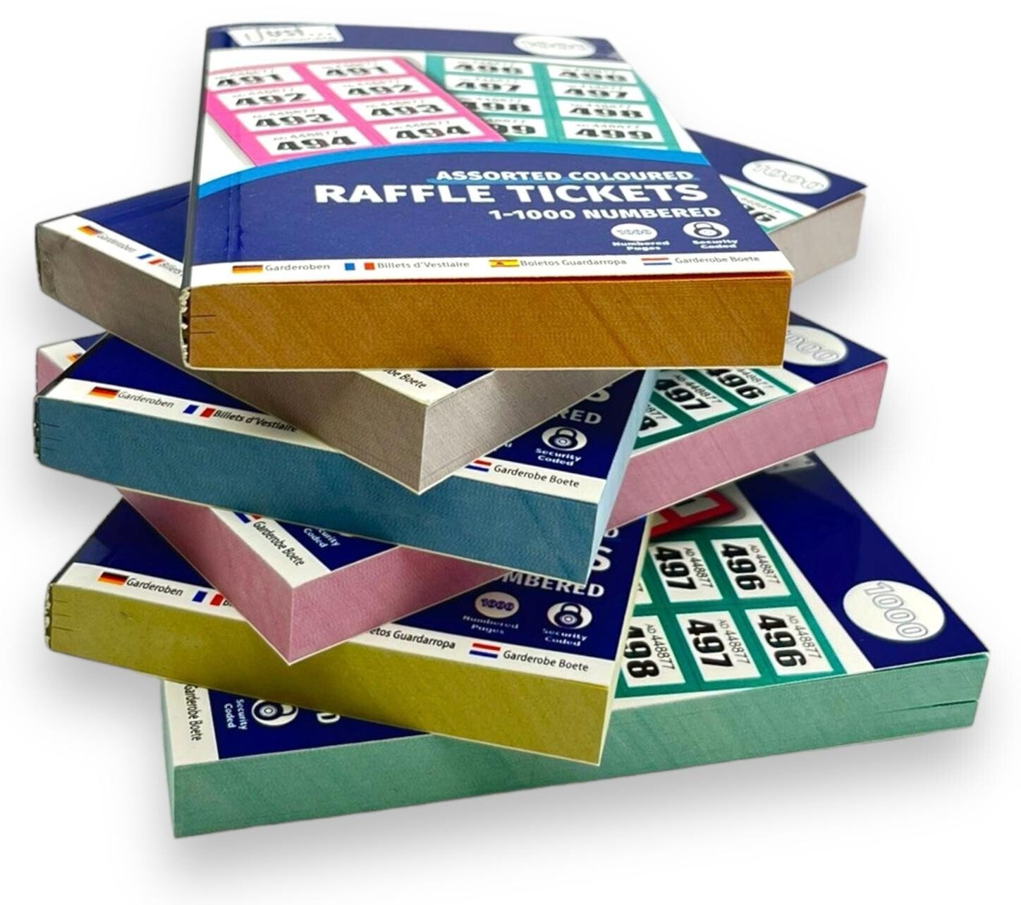 12 Pack Books of Cloakroom Raffle Tombola Draw Tickets Numbered 1 - 1000 NEW
