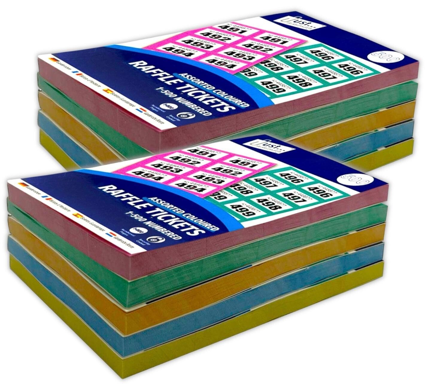 12 Pack Books of Cloakroom Raffle Tombola Draw Tickets Numbered 1 - 500 NEW