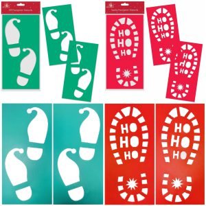 Christmas Santa Footprint Stencils Elf Father Christmas Boots Stencil – Plastic
