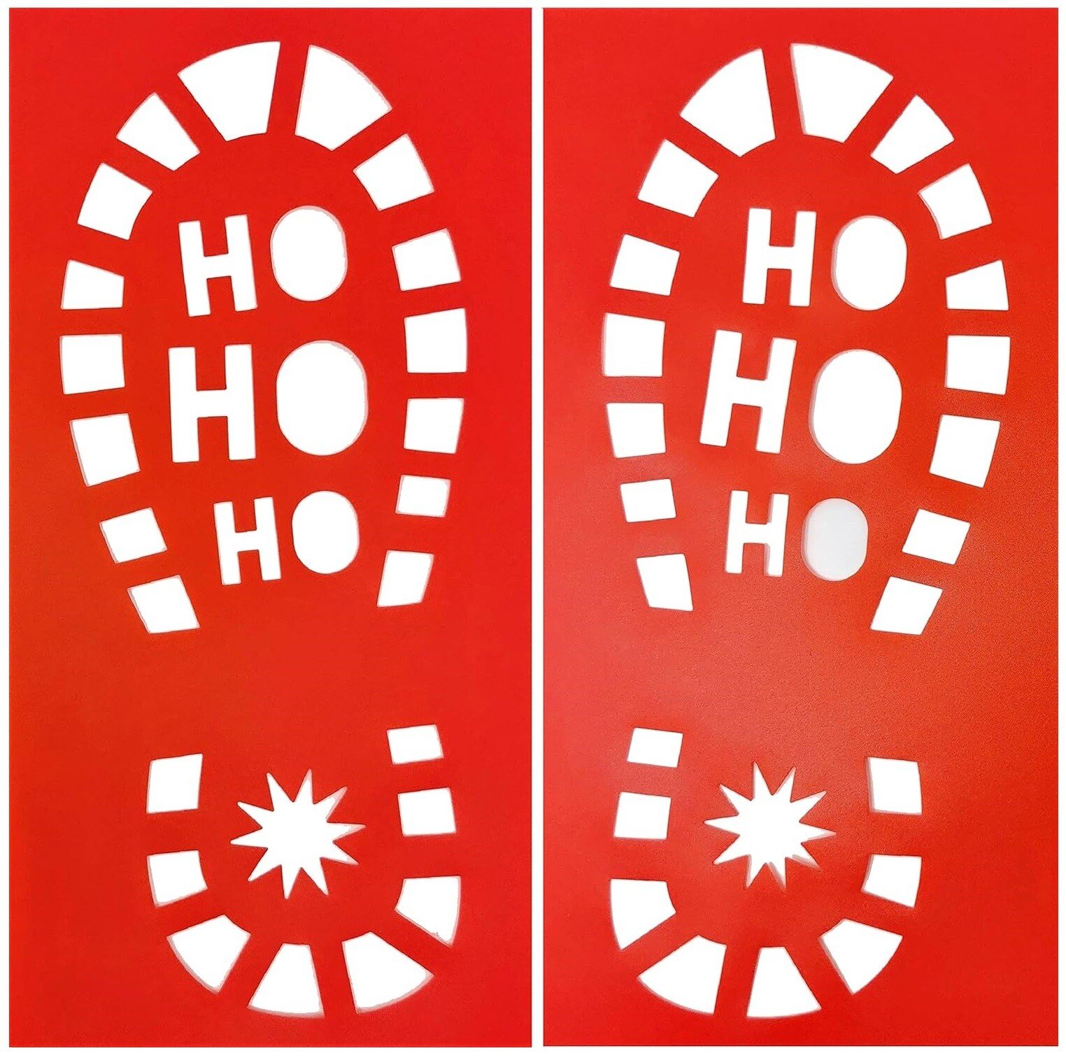 Christmas Santa Footprint Stencils Elf Father Christmas Boots Stencil - Plastic