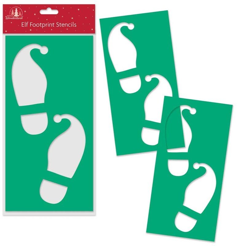 Christmas Santa Footprint Stencils Elf Father Christmas Boots Stencil - Plastic
