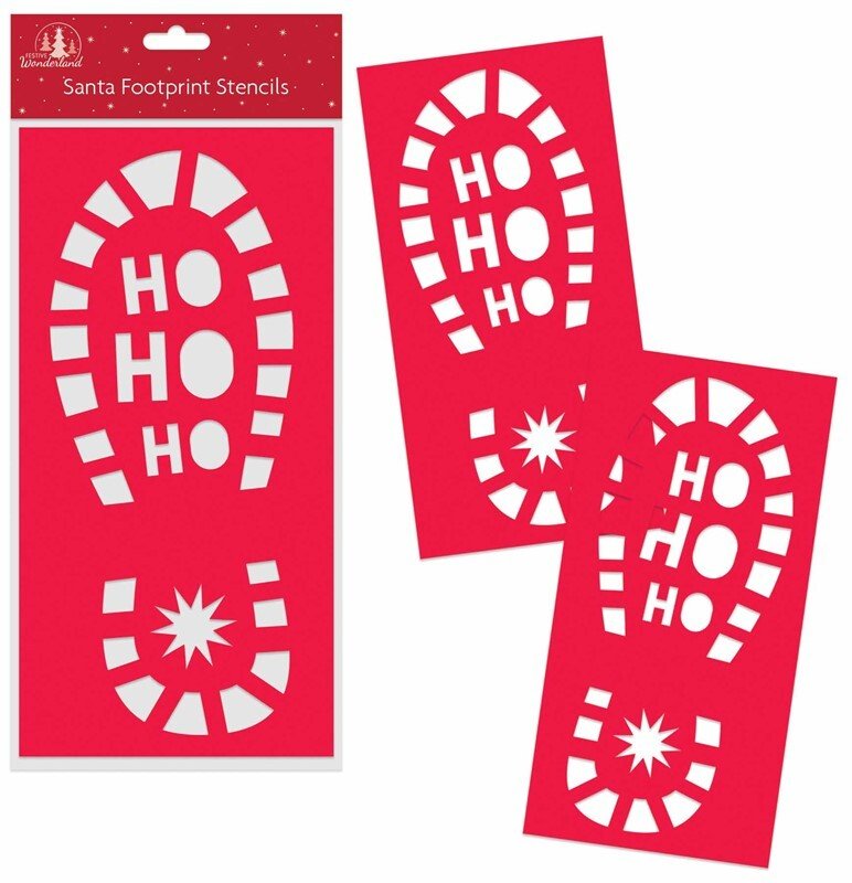 Christmas Santa Footprint Stencils Elf Father Christmas Boots Stencil - Plastic