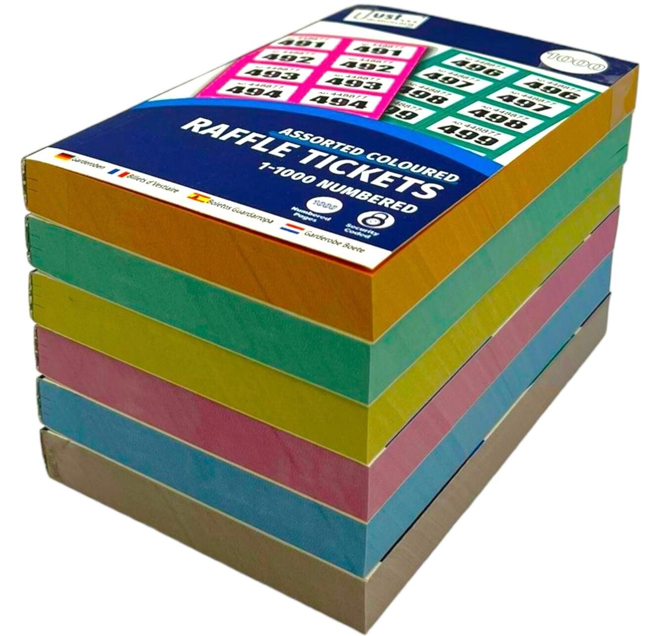 12 Pack Books of Cloakroom Raffle Tombola Draw Tickets Numbered 1 - 1000 NEW