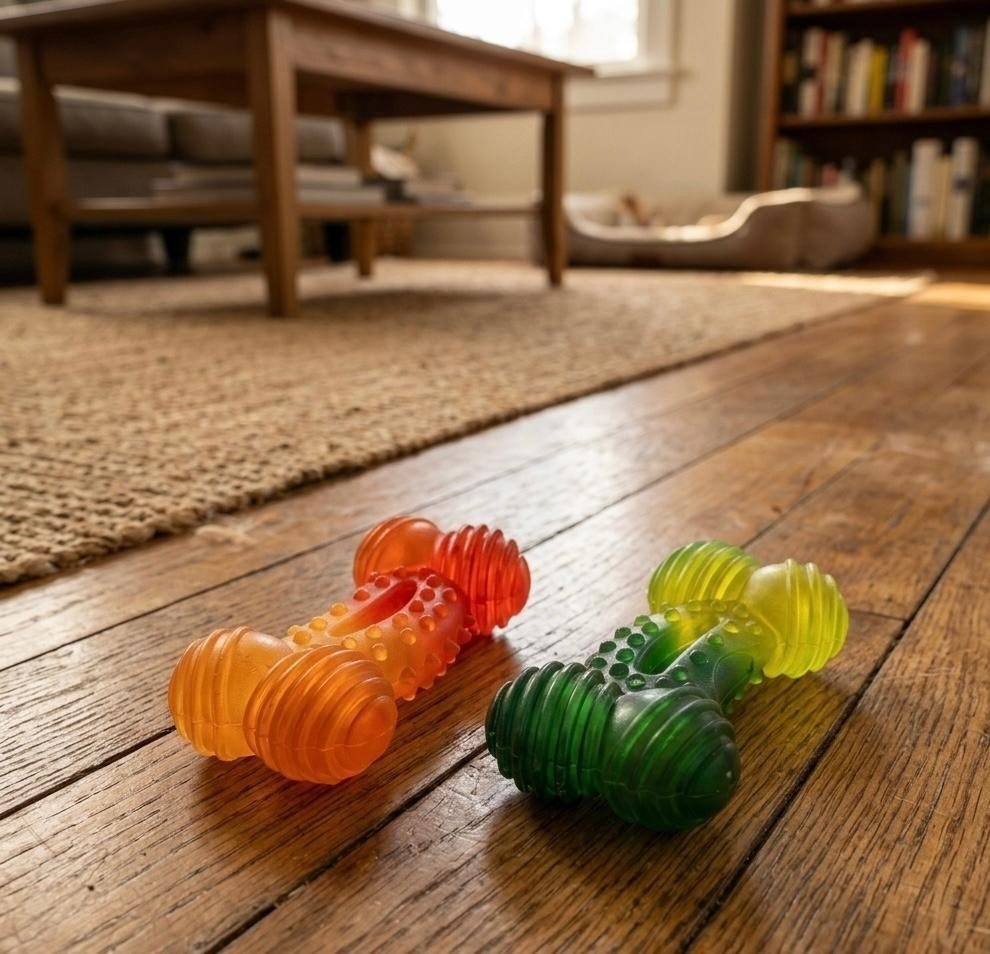 Dog Toy Puppy Chew Toy Squeaky Bone Puppy Teething Relief Aid Doggy Gift -2 Pack