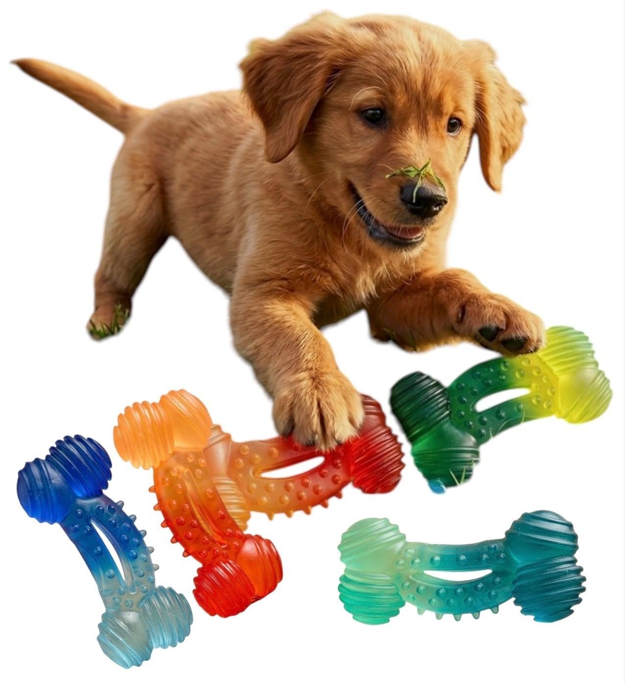 Dog Toy Puppy Chew Toy Squeaky Bone Puppy Teething Relief Aid Doggy Gift -2 Pack