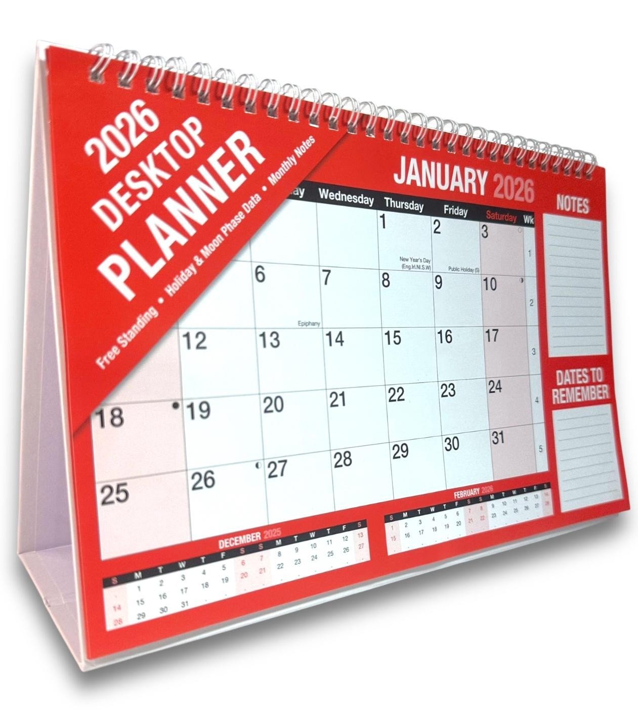 2026 Week To View Stand Up Desk Home Office Top Calendar Planner R & W