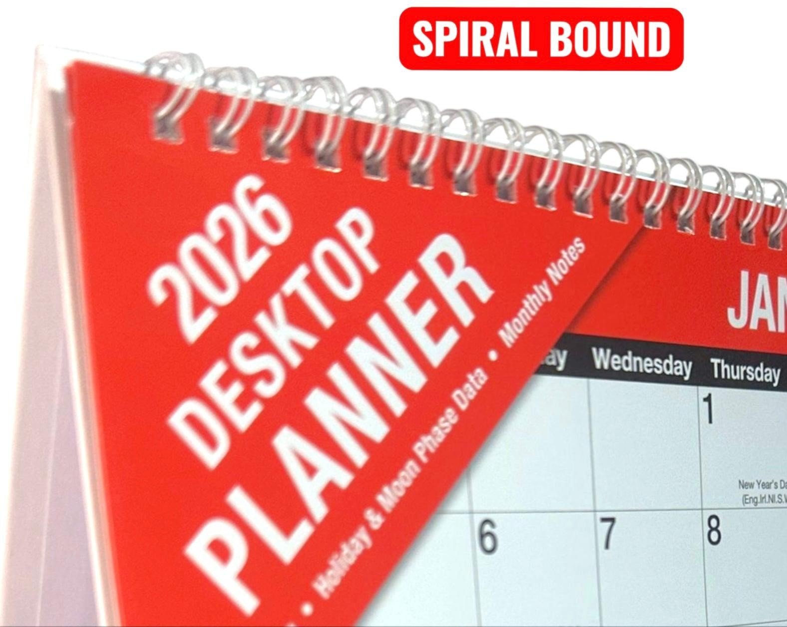 2026 Week To View Stand Up Desk Home Office Top Calendar Planner R & W