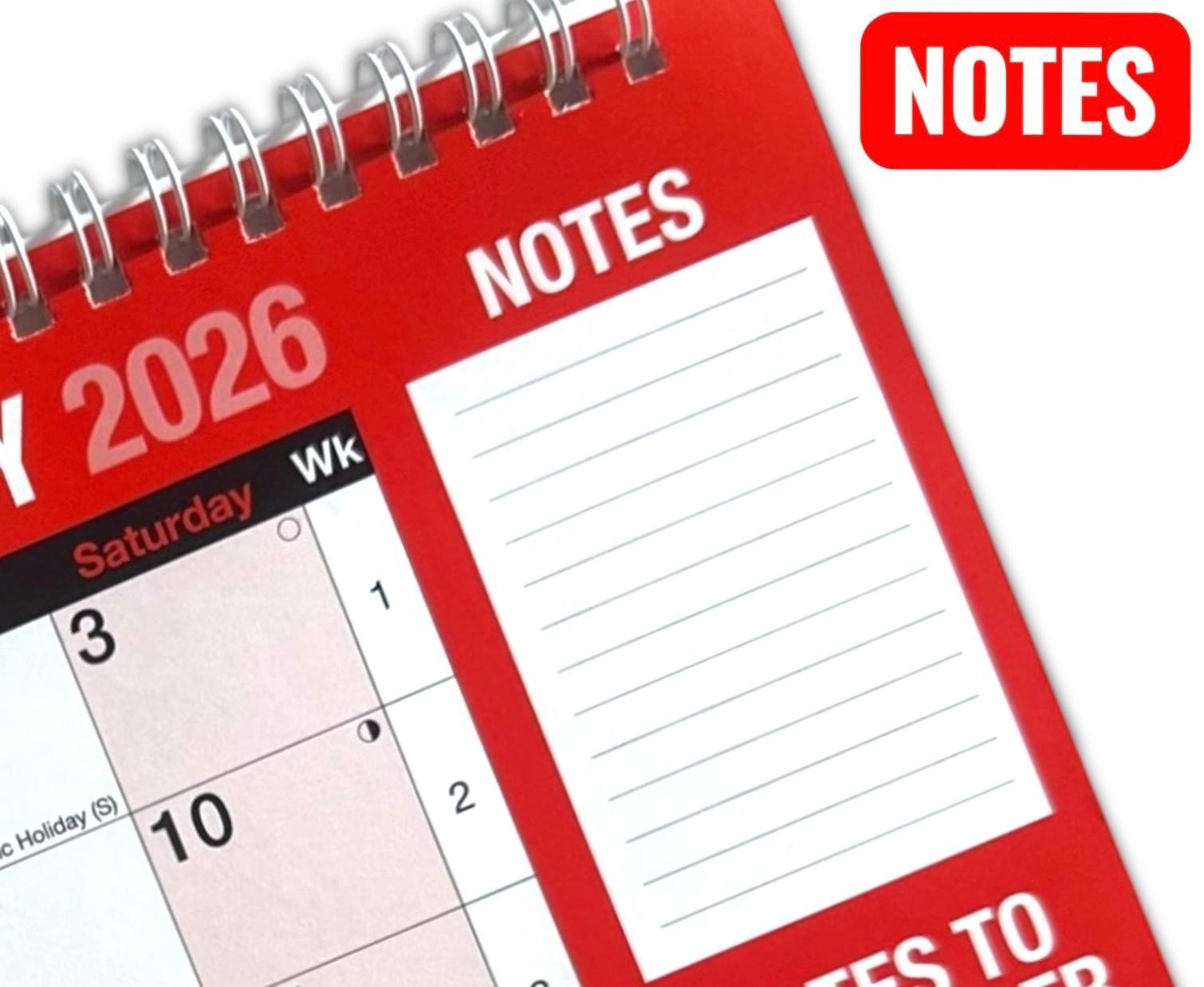 2026 Week To View Stand Up Desk Home Office Top Calendar Planner R & W