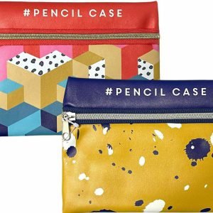 PU Pencil Case Zips Pen Bag Girls Make up Boys Stationery Box Storage Pouch
