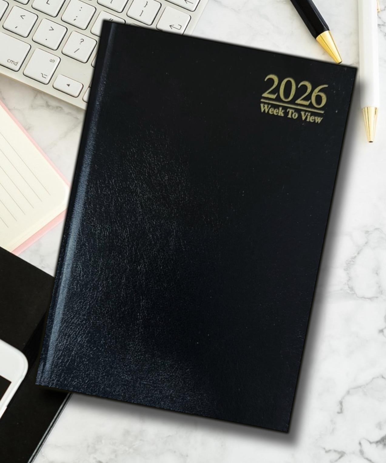 2026 diary A4/A5/A6 Page a Day/Week to View Diary Hardback Case bound Back Cover