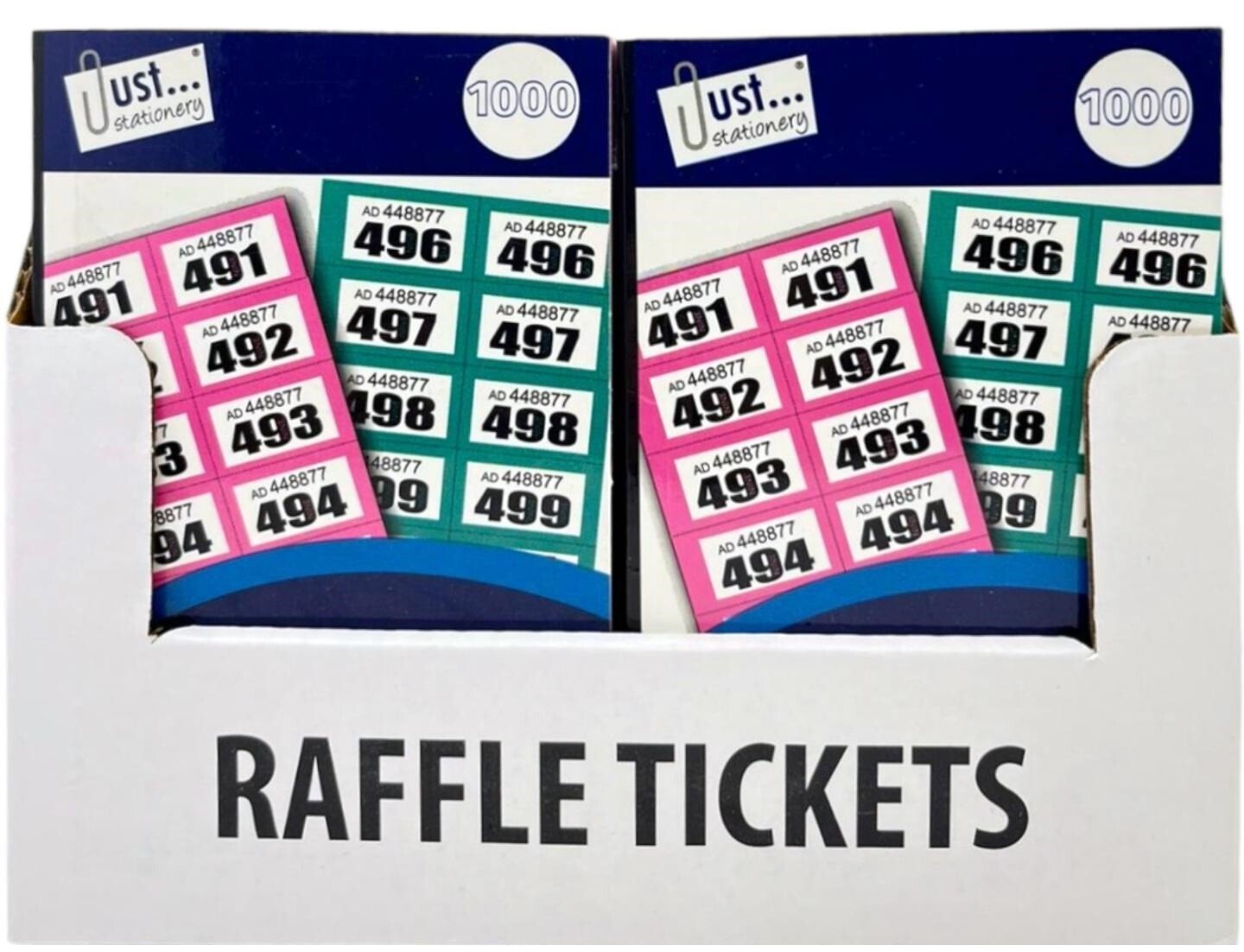 12 Pack Books of Cloakroom Raffle Tombola Draw Tickets Numbered 1 - 1000 NEW