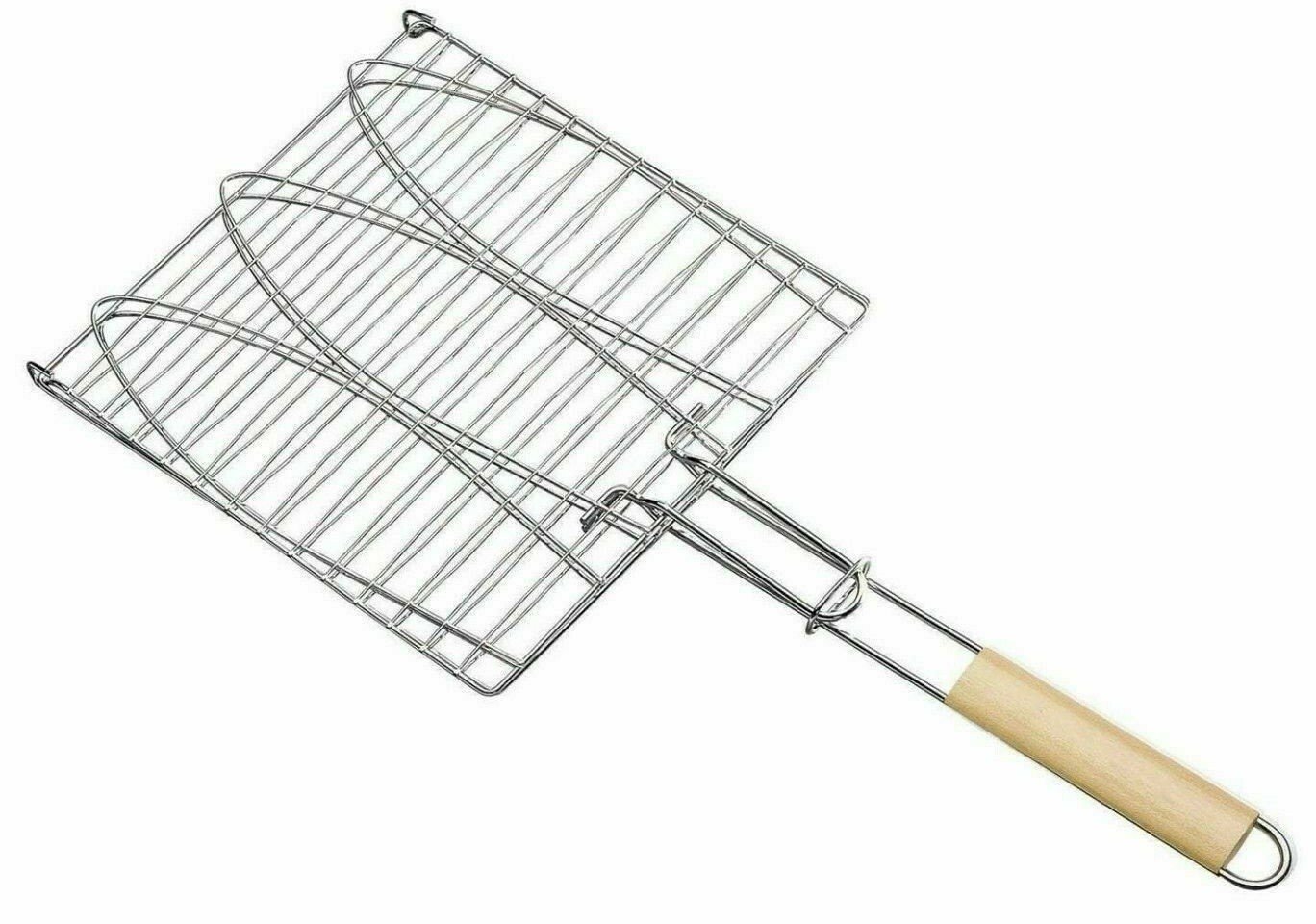 Barbecue Grilling Basket Grill BBQ Net Steak Meat Fish Veg Mesh Holder Tools UK