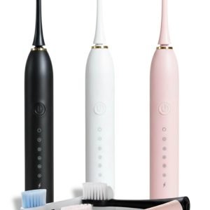 Sonic Electric Toothbrush USB Rechargeable Adult IPX-7 Waterproof With 4 Heads