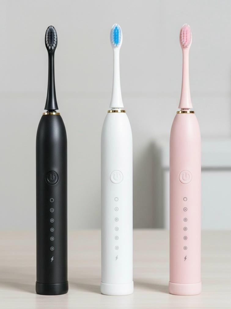 Sonic Electric Toothbrush USB Rechargeable Adult IPX-7 Waterproof With 4 Heads