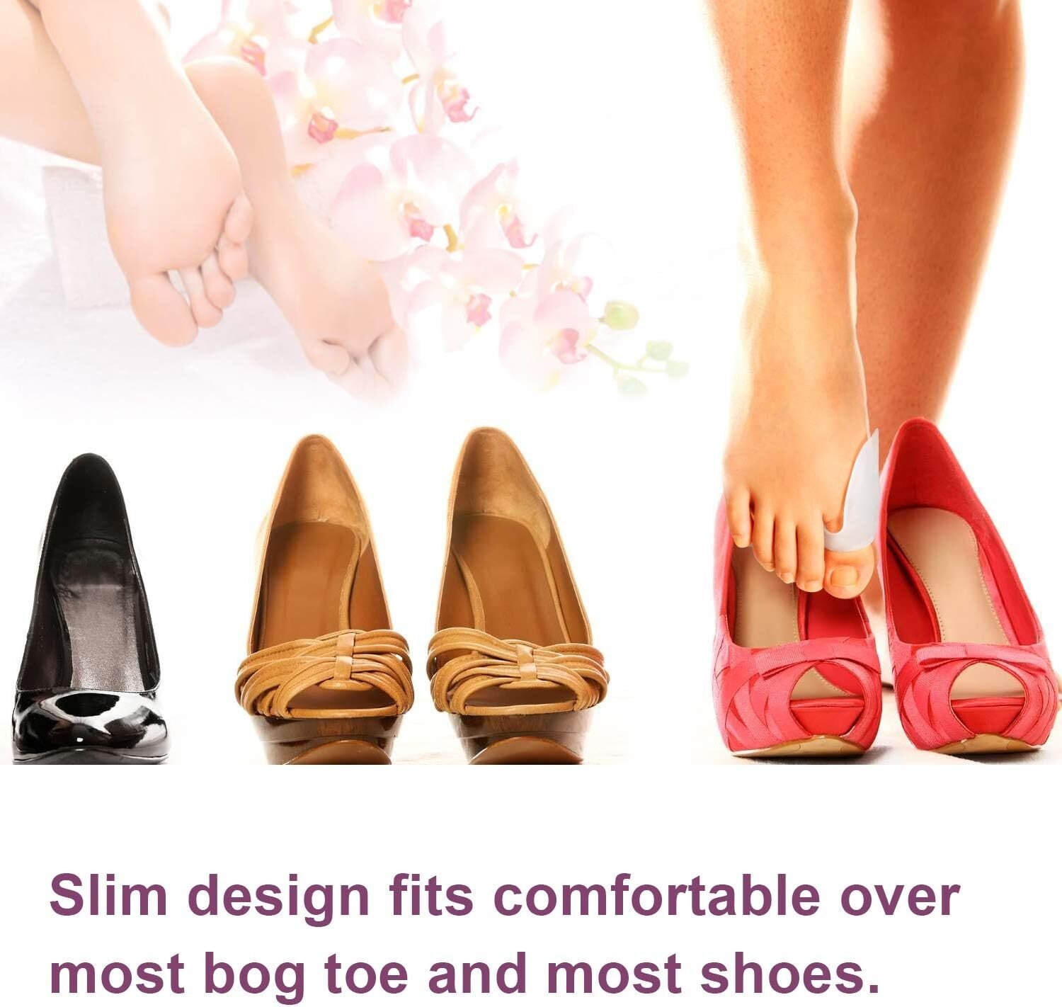 2 Silicone Gel Bunion Toe Protector Straightener Corrector Spreader Splint Pads