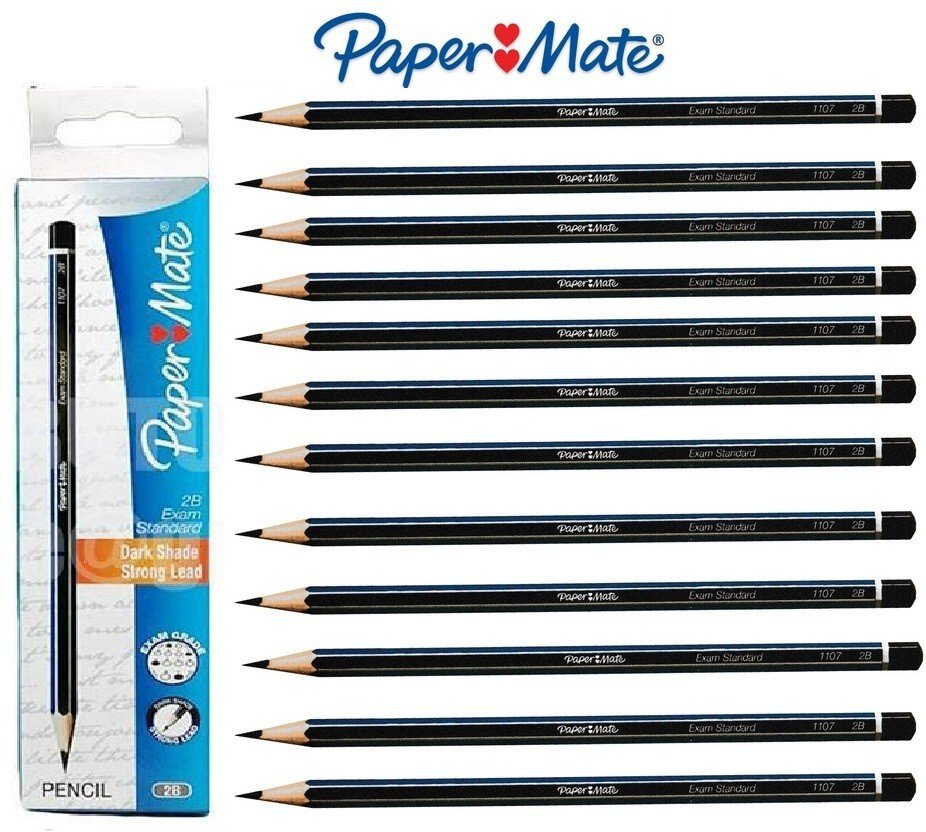 12 x Paperâ¤Mate 2B Pencils Pre-Sharpened for School, Office, Writing, Drawing