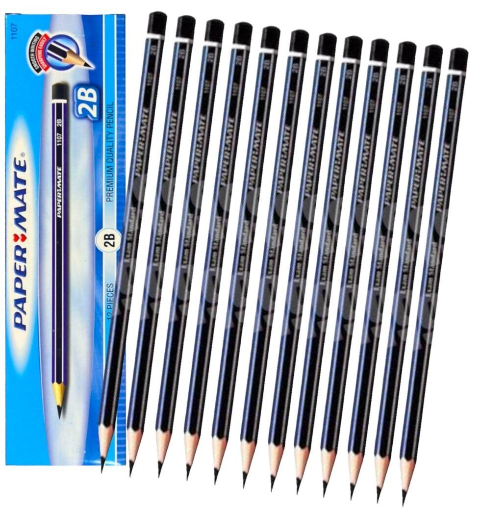 12 x Paperâ¤Mate 2B Pencils Pre-Sharpened for School, Office, Writing, Drawing
