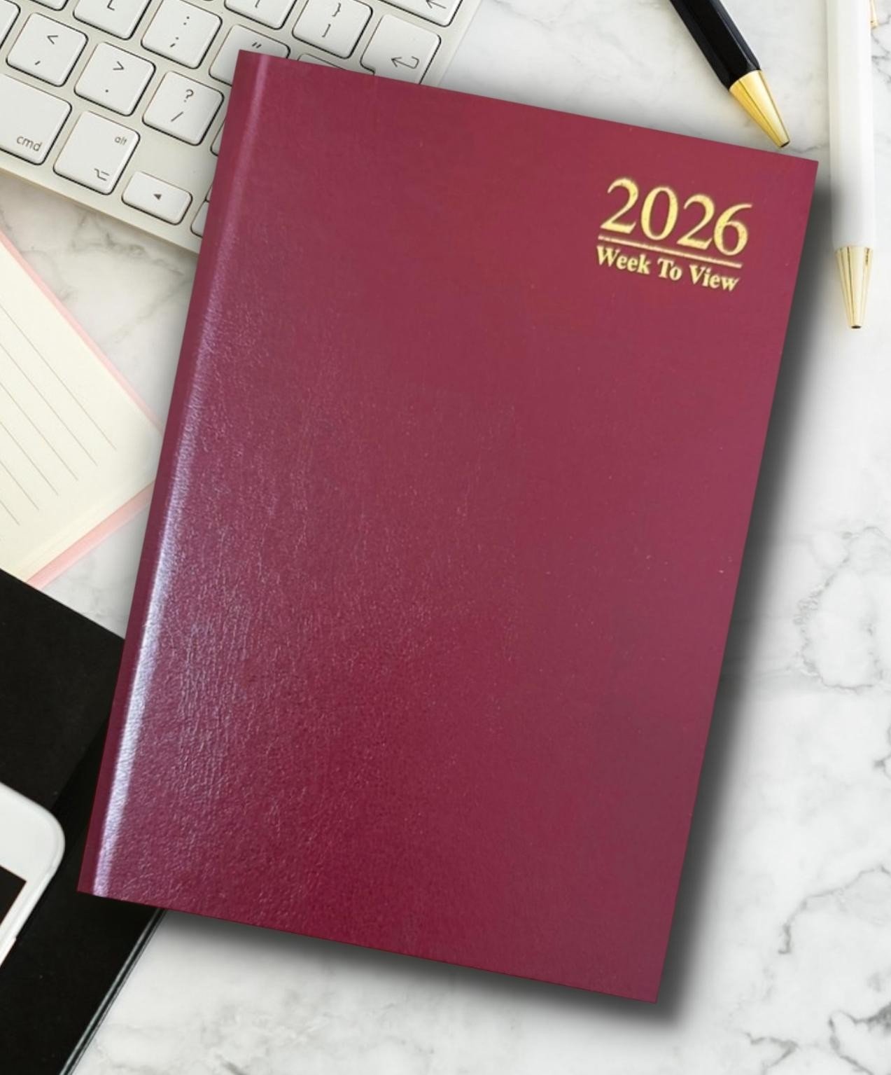 2026 diary A4/A5/A6 Page a Day/Week to View Diary Hardback Case bound Back Cover