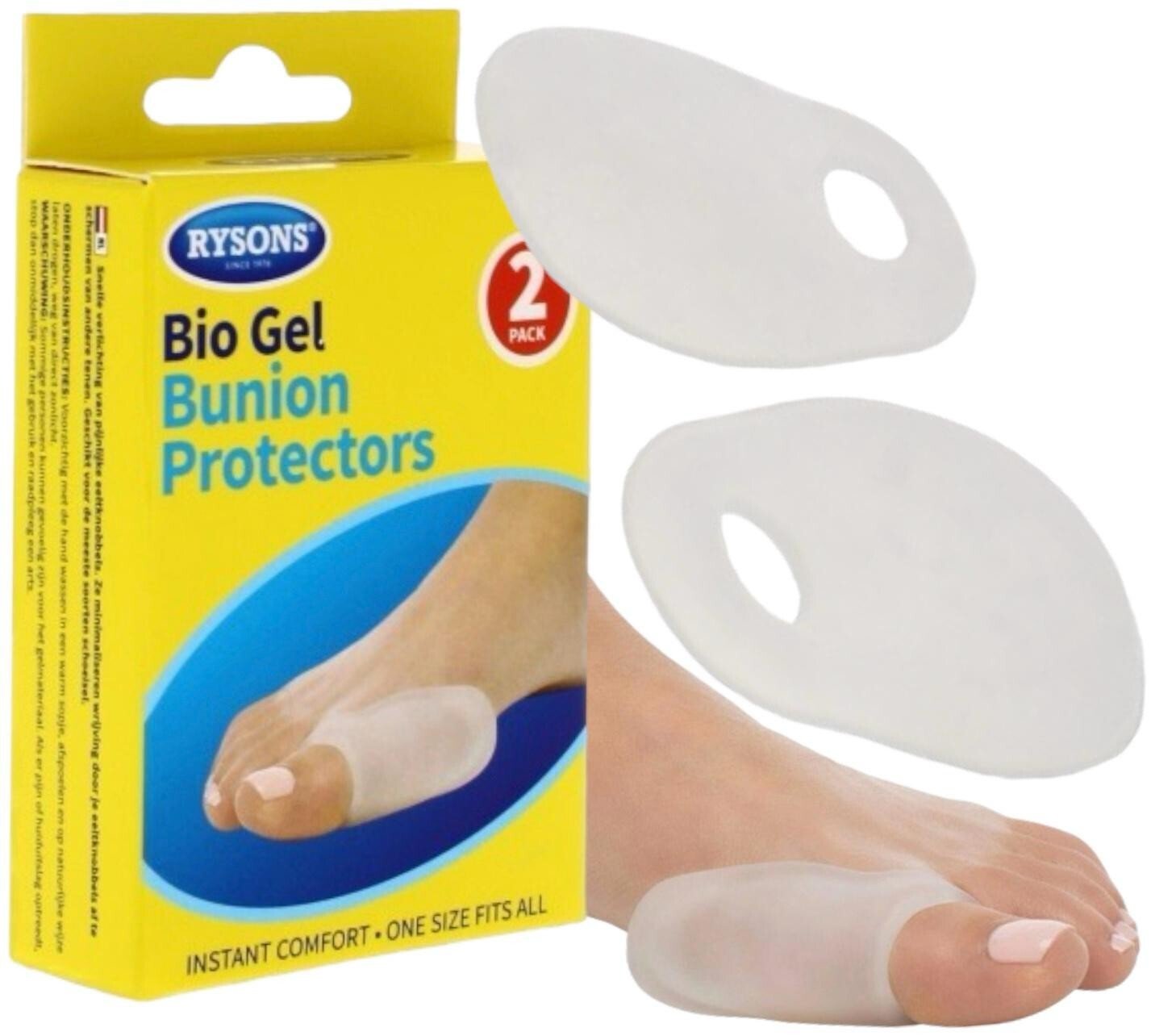 2 Silicone Gel Bunion Toe Protector Straightener Corrector Spreader Splint Pads