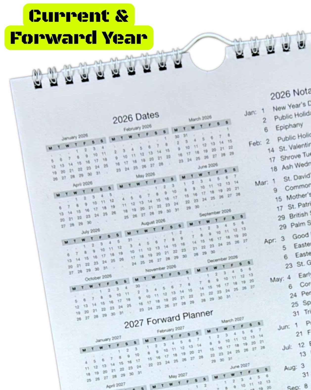 2026 LARGE MONTH TO VIEW PLANNER QUALITY CALENDER WALL HANGING PLANNER