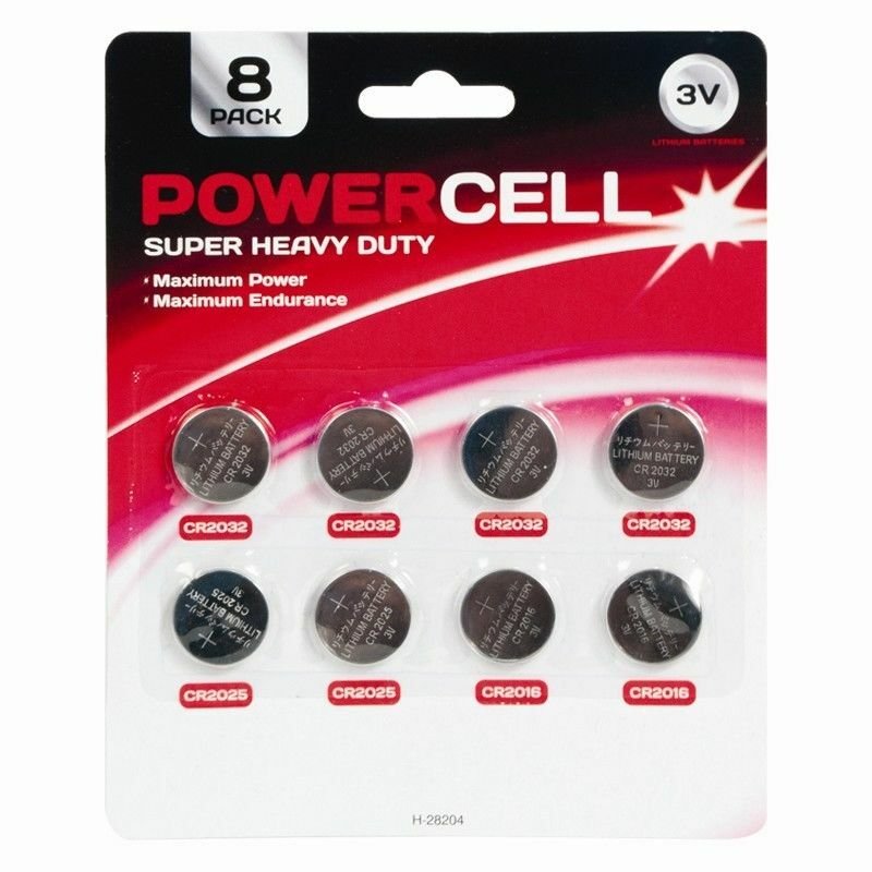 8 Assorted Mixed 3v LITHIUM Button Cell Batteries 4x CR2032, 2x CR2025,2x CR2016