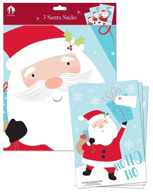 3 Giant Santa Sacks Stocking Christmas Extra Large Xmas Gift Kids Present Bag