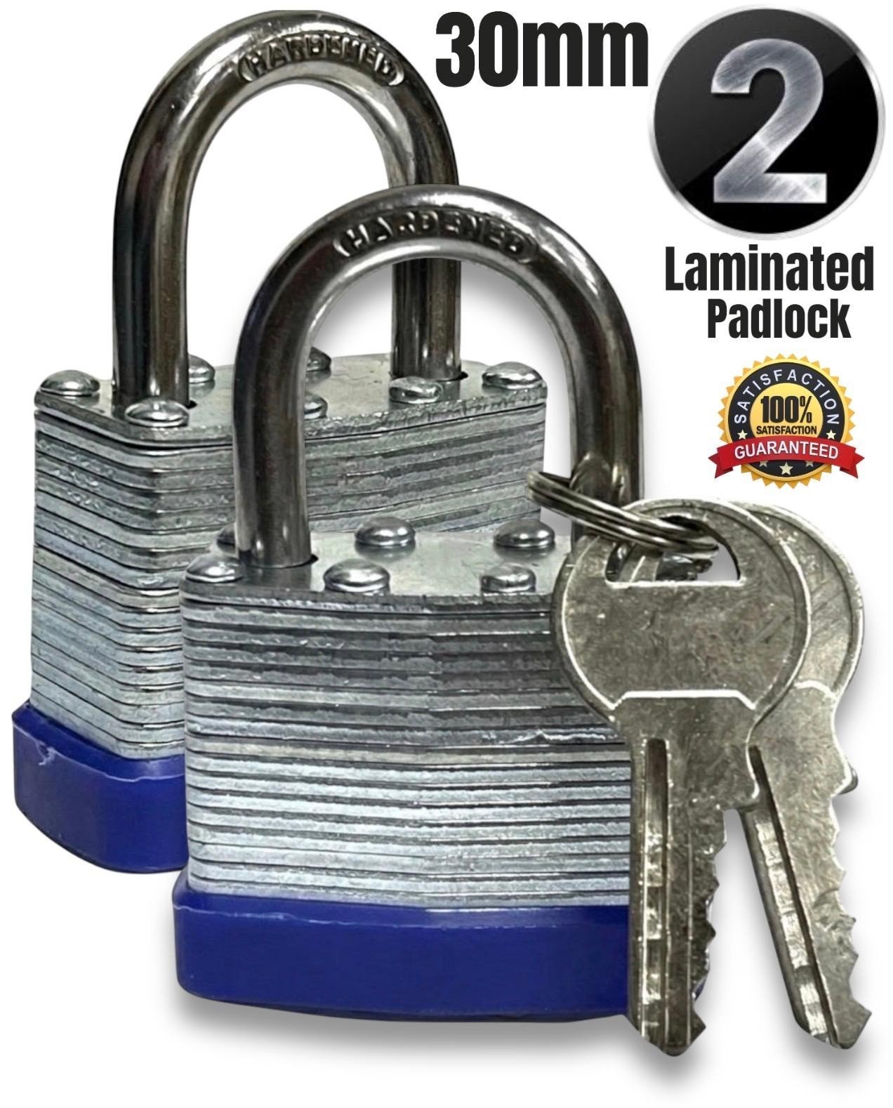 2 PK Heavy Duty Weatherproof Padlock Outdoor Security Iron Lock Shed Safety 2Key
