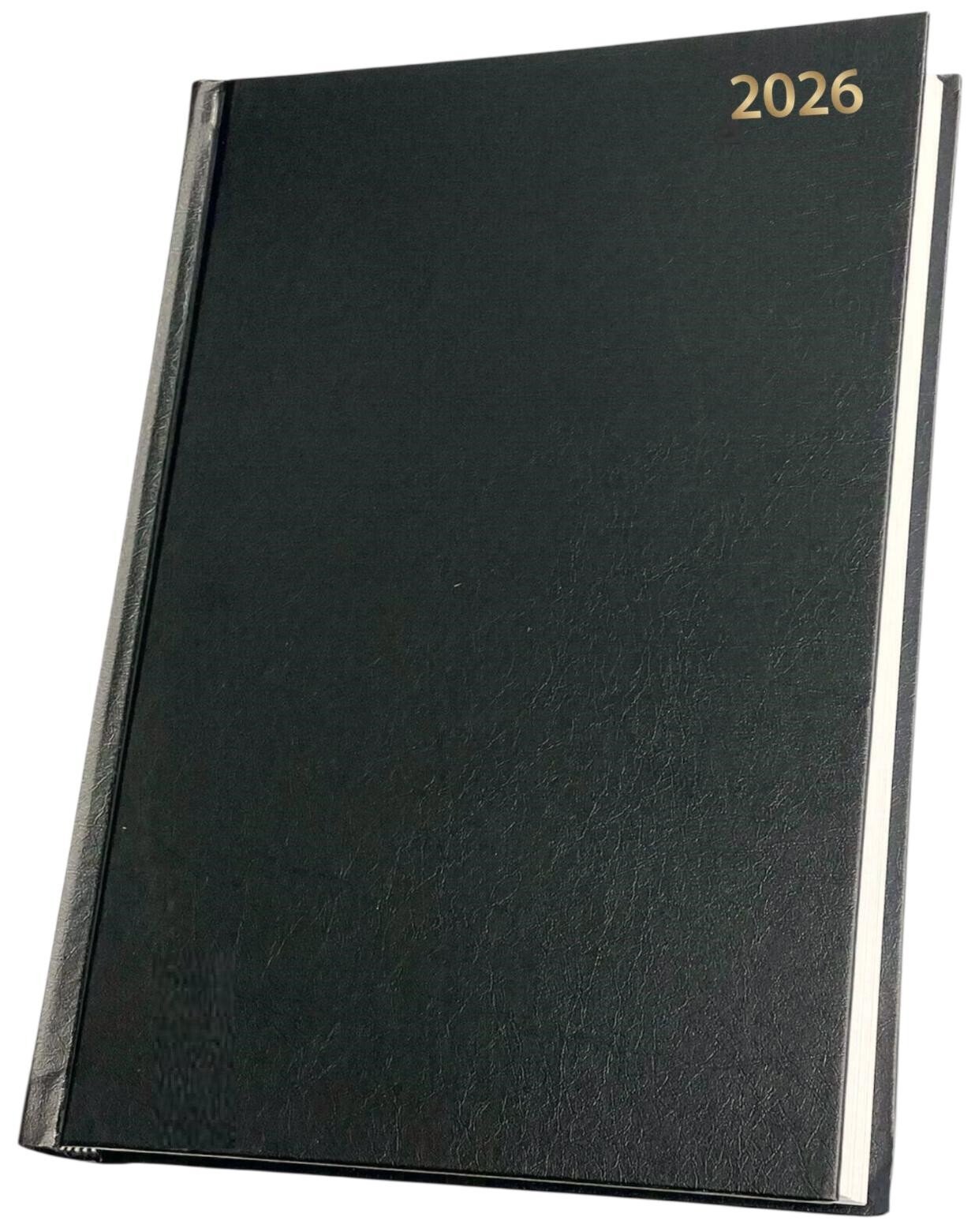 2026 A4/A5/A6 Day A page, Week To View Hard Backed Cover Yearly Desk Diary-Black