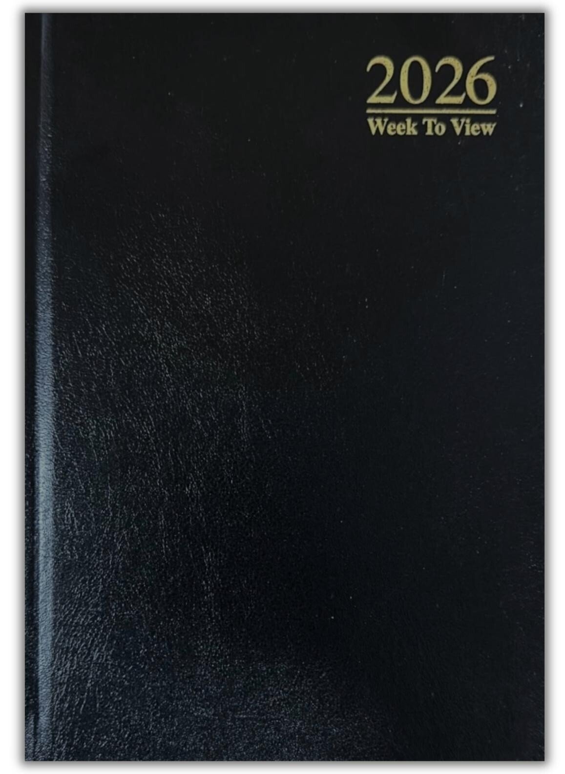 2026 A4/A5/A6 Day A page, Week To View Hard Backed Cover Yearly Desk Diary-Black