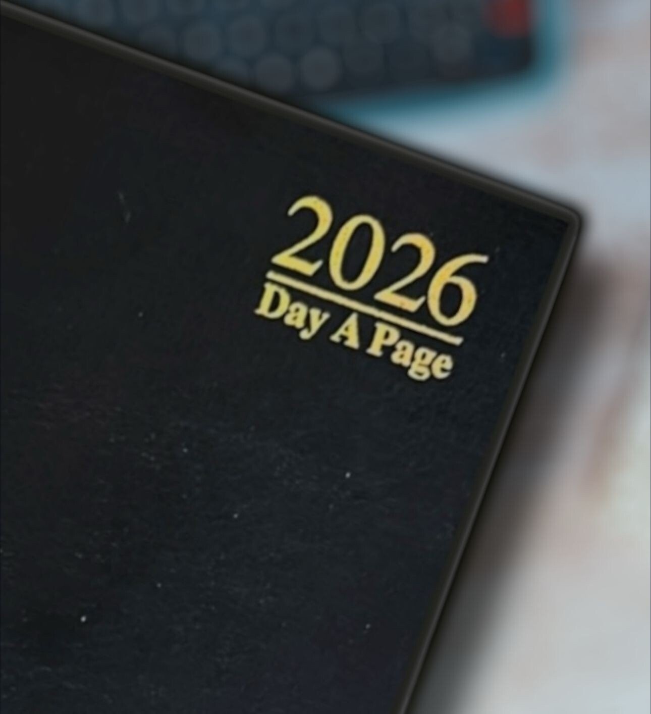 2026 A4/A5/A6 Day A page, Week To View Hard Backed Cover Yearly Desk Diary-Black