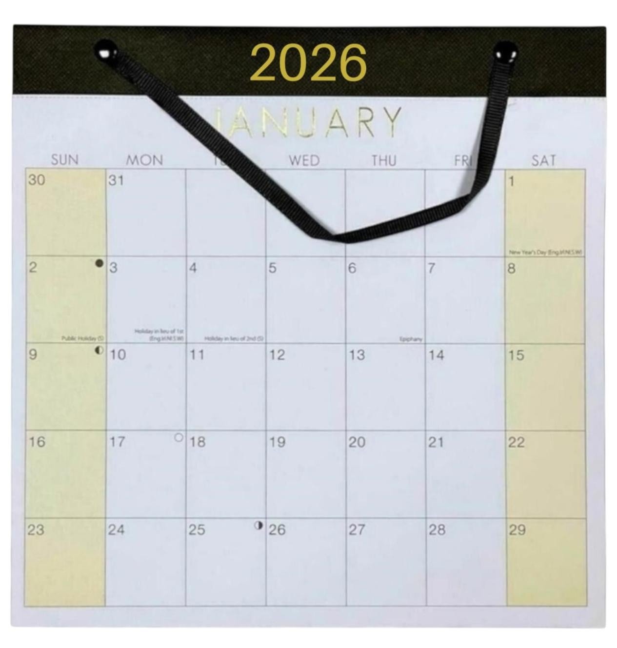 2026 MONTH TO VIEW MEDIUM PLANNER QUALITY CALENDER WALL RIBBON HANGING PLANNER
