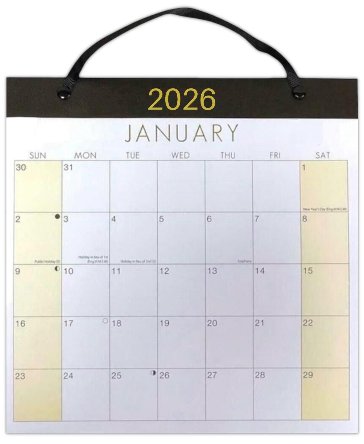 2026 MONTH TO VIEW MEDIUM PLANNER QUALITY CALENDER WALL RIBBON HANGING PLANNER