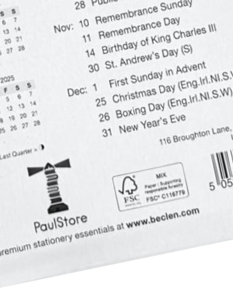 2026 MONTH TO VIEW MEDIUM PLANNER QUALITY CALENDER WALL RIBBON HANGING PLANNER