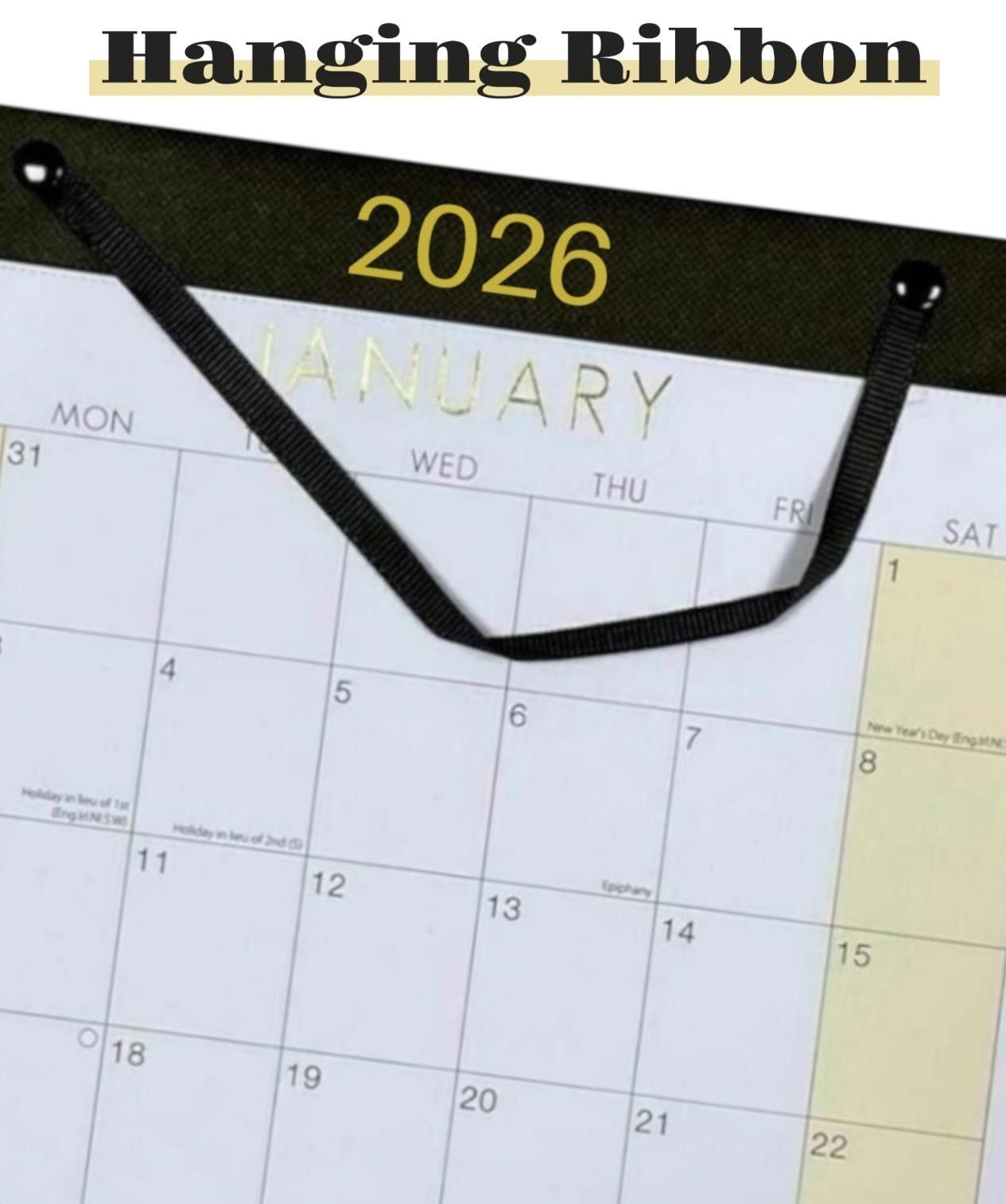 2026 MONTH TO VIEW MEDIUM PLANNER QUALITY CALENDER WALL RIBBON HANGING PLANNER
