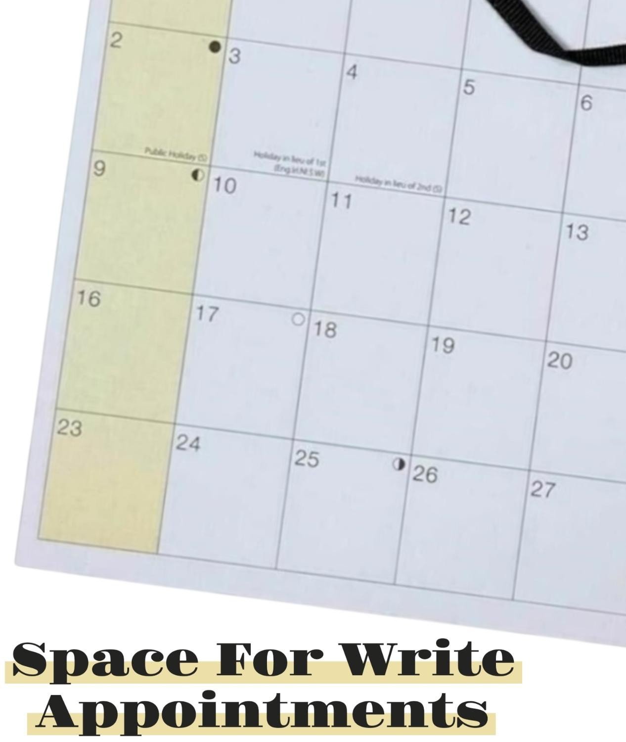 2026 MONTH TO VIEW MEDIUM PLANNER QUALITY CALENDER WALL RIBBON HANGING PLANNER